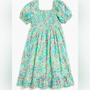 NWOT Crewcuts Teal Floral Smocked Dress Sz 12